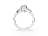 White gold Marquise Cut Diamond Ring with Tapered Baguette Side Stones in Four-Prong Setting_35
