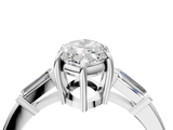 White gold Marquise Cut Diamond Ring with Tapered Baguette Side Stones in Four-Prong Setting_36