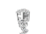 White gold Marquise Cut Diamond Scattered Round Accent Ring with Prong Setting_23