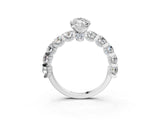 White gold Marquise Cut Diamond Side Stone Engagement Ring with Four-Prong Setting_27