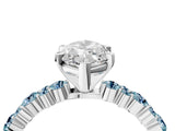 White gold Marquise Cut Diamond Side Stone Solitaire Ring with Round with Aquamarine side stone and Four-Prong Setting_4