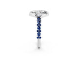 White gold Marquise Cut Diamond Side Stone Solitaire Ring with Round with Blue Sapphire side stone and Four-Prong Setting_14