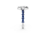 White gold Marquise Cut Diamond Side Stone Solitaire Ring with Round with Blue Sapphire side stone and Four-Prong Setting_2