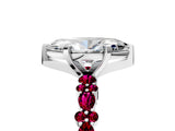White gold Marquise Cut Diamond Side Stone Solitaire Ring with Round with Garnet side stone and Four-Prong Setting_17