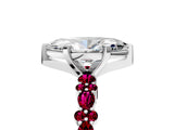 White gold Marquise Cut Diamond Side Stone Solitaire Ring with Round with Garnet side stone and Four-Prong Setting_5