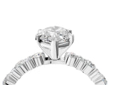 White gold Marquise Cut Diamond Side Stone Solitaire Ring with Round with Moissanite side stone and Four-Prong Setting_16