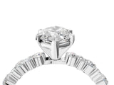 White gold Marquise Cut Diamond Side Stone Solitaire Ring with Round with Moissanite side stone and Four-Prong Setting_4