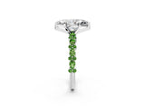 White gold Marquise Cut Diamond Side Stone Solitaire Ring with Round with Peridot side stone and Four-Prong Setting_14