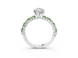White gold Marquise Cut Diamond Side Stone Solitaire Ring with Round with Peridot side stone and Four-Prong Setting_15