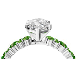 White gold Marquise Cut Diamond Side Stone Solitaire Ring with Round with Peridot side stone and Four-Prong Setting_16