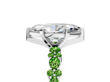 White gold Marquise Cut Diamond Side Stone Solitaire Ring with Round with Peridot side stone and Four-Prong Setting_17