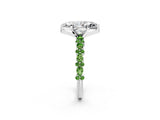 White gold Marquise Cut Diamond Side Stone Solitaire Ring with Round with Peridot side stone and Four-Prong Setting_2
