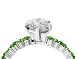 White gold Marquise Cut Diamond Side Stone Solitaire Ring with Round with Peridot side stone and Four-Prong Setting_4