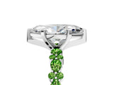White gold Marquise Cut Diamond Side Stone Solitaire Ring with Round with Peridot side stone and Four-Prong Setting_5