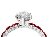 White gold Marquise Cut Diamond Side Stone Solitaire Ring with Round with Ruby side stone and Four-Prong Setting_16