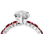 White gold Marquise Cut Diamond Side Stone Solitaire Ring with Round with Ruby side stone and Four-Prong Setting_4