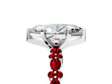 White gold Marquise Cut Diamond Side Stone Solitaire Ring with Round with Ruby side stone and Four-Prong Setting_5