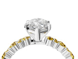 White gold Marquise Cut Diamond Side Stone Solitaire Ring with Round with Yellow Sapphire side stone and Four-Prong Setting_4