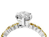 White gold Marquise Cut Diamond Side Stone Solitaire Ring with Round with Yellow Sapphire side stone and Four-Prong Setting_4