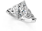 White gold Marquise Cut Diamond Solitaire Celtic Knot Ring with Four-Prong Setting_96