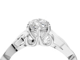 White gold Marquise Cut Diamond Solitaire Celtic Knot Ring with Four-Prong Setting_99