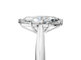White gold Marquise Cut Diamond Solitaire Engagement Ring with Cathedral Setting and Four-Prong Mount_313