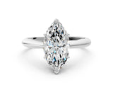 White gold Marquise Cut Diamond Solitaire Engagement Ring with Cathedral Setting and Four-Prong Mount_62