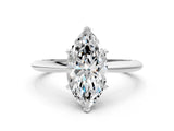 White gold Marquise Cut Diamond Solitaire Engagement Ring with Classic Band and Four-Prong Setting_162