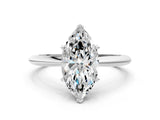 White gold Marquise Cut Diamond Solitaire Engagement Ring with Classic Band and Four-Prong Setting_64