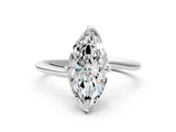 White gold Marquise Cut Diamond Solitaire Engagement Ring with Four-Prong Setting and Classic Band_20