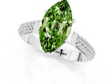 White gold Marquise Cut Diamond Solitaire Engagement Ring with Pavé Band and Four-Prong Setting_1