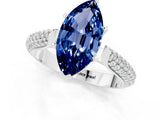 White gold Marquise Cut Diamond Solitaire Engagement Ring with Pavé Band and Four-Prong Setting_1