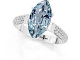 White gold Marquise Cut Diamond Solitaire Engagement Ring with Pavé Band and Four-Prong Setting_1
