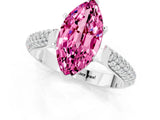 White gold Marquise Cut Diamond Solitaire Engagement Ring with Pavé Band and Four-Prong Setting_1