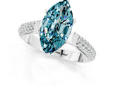 White gold Marquise Cut Diamond Solitaire Engagement Ring with Pavé Band and Four-Prong Setting_1