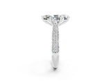 White gold Marquise Cut Diamond Solitaire Engagement Ring with Pavé Band and Four-Prong Setting_2