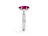 White gold Marquise Cut Diamond Solitaire Engagement Ring with Pavé Band and Four-Prong Setting_2