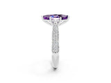 White gold Marquise Cut Diamond Solitaire Engagement Ring with Pavé Band and Four-Prong Setting_2
