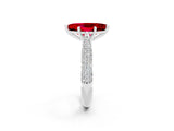 White gold Marquise Cut Diamond Solitaire Engagement Ring with Pavé Band and Four-Prong Setting_2