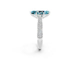 White gold Marquise Cut Diamond Solitaire Engagement Ring with Pavé Band and Four-Prong Setting_2