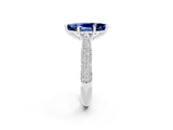 White gold Marquise Cut Diamond Solitaire Engagement Ring with Pavé Band and Four-Prong Setting_2