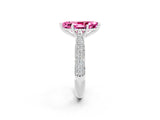 White gold Marquise Cut Diamond Solitaire Engagement Ring with Pavé Band and Four-Prong Setting_2