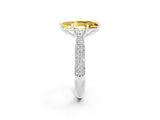 White gold Marquise Cut Diamond Solitaire Engagement Ring with Pavé Band and Four-Prong Setting_2