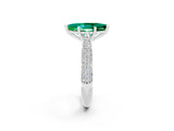 White gold Marquise Cut Diamond Solitaire Engagement Ring with Pavé Band and Four-Prong Setting_2