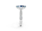 White gold Marquise Cut Diamond Solitaire Engagement Ring with Pavé Band and Four-Prong Setting_2