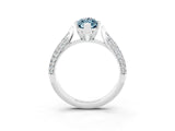 White gold Marquise Cut Diamond Solitaire Engagement Ring with Pavé Band and Four-Prong Setting_3