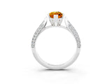 White gold Marquise Cut Diamond Solitaire Engagement Ring with Pavé Band and Four-Prong Setting_3