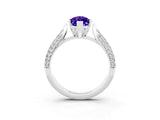 White gold Marquise Cut Diamond Solitaire Engagement Ring with Pavé Band and Four-Prong Setting_3