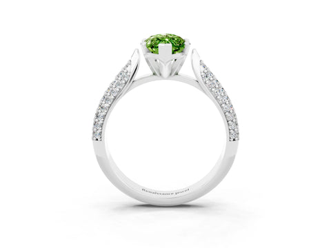 White gold Marquise Cut Diamond Solitaire Engagement Ring with Pavé Band and Four-Prong Setting_3