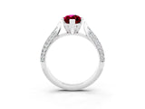 White gold Marquise Cut Diamond Solitaire Engagement Ring with Pavé Band and Four-Prong Setting_3